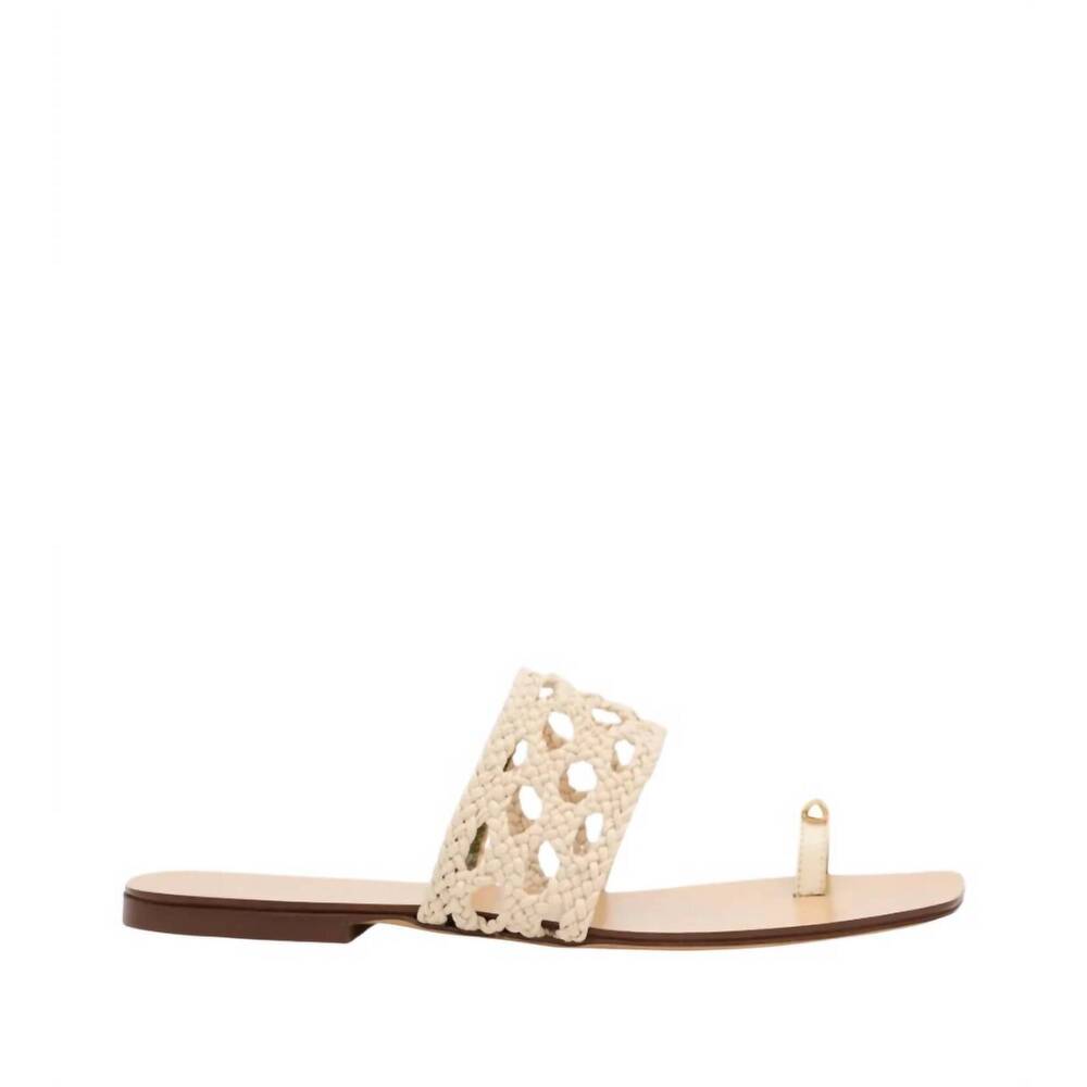 NEW MARIA LUCA women's mennia capri leather sandals in ivory